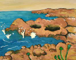 rocky seaside painting